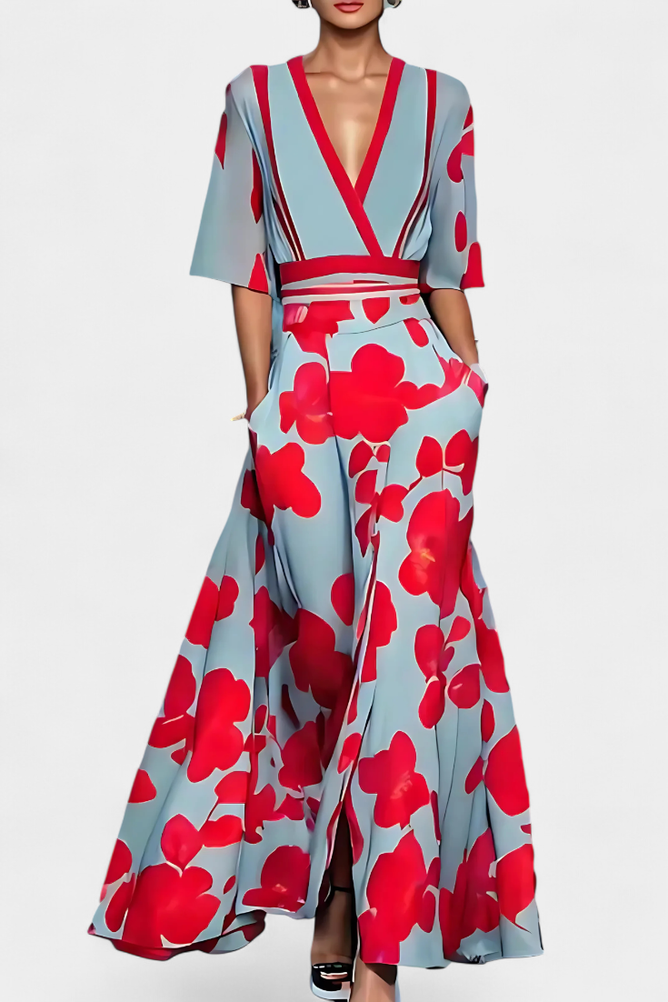 Daphne Vestido Envoltura Floral con Elegancia Atemporal