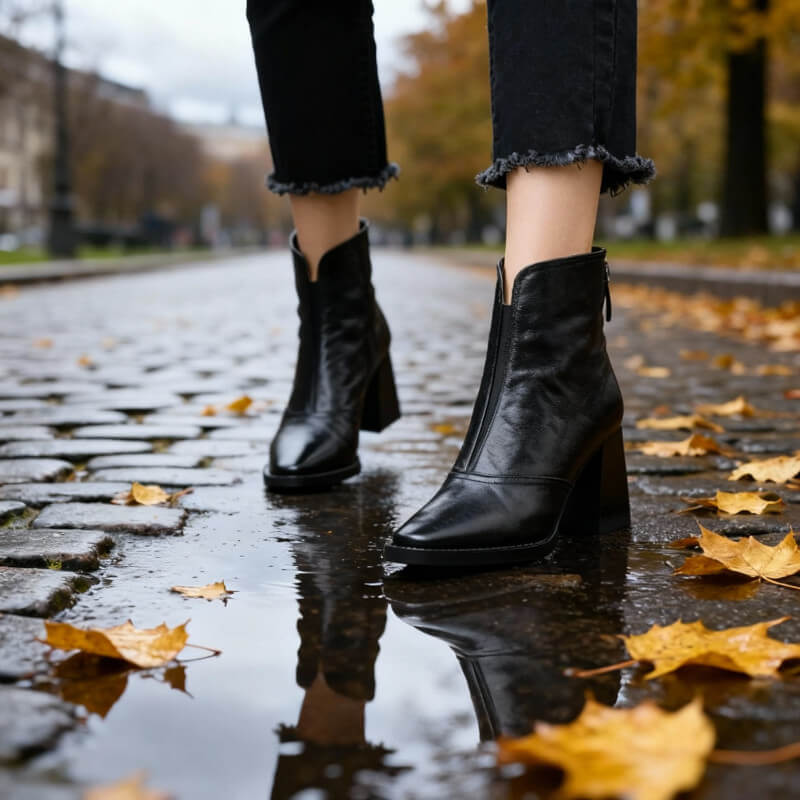 Camille Botas Cómodas de Piel con Puntera