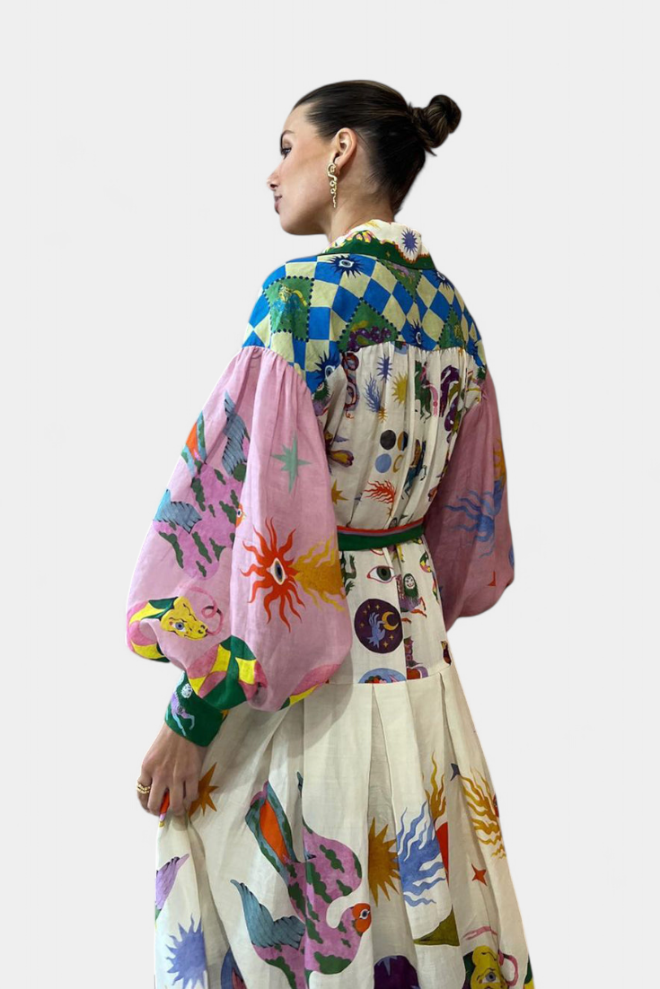 Natasha Vestido Midi Elegante Fit-and-Flare