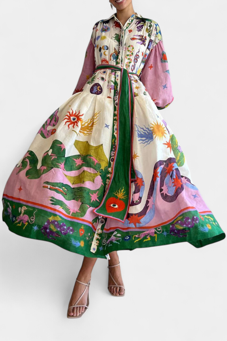 Natasha Vestido Midi Elegante Fit-and-Flare