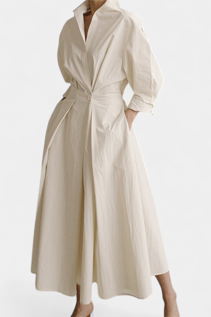 Miriam Vestido Maxi de Manga Larga Retro