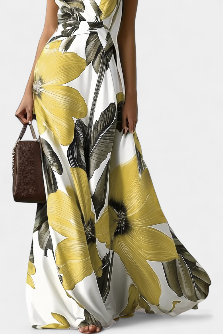 Regina Vestido Clásico con Estampado Floral