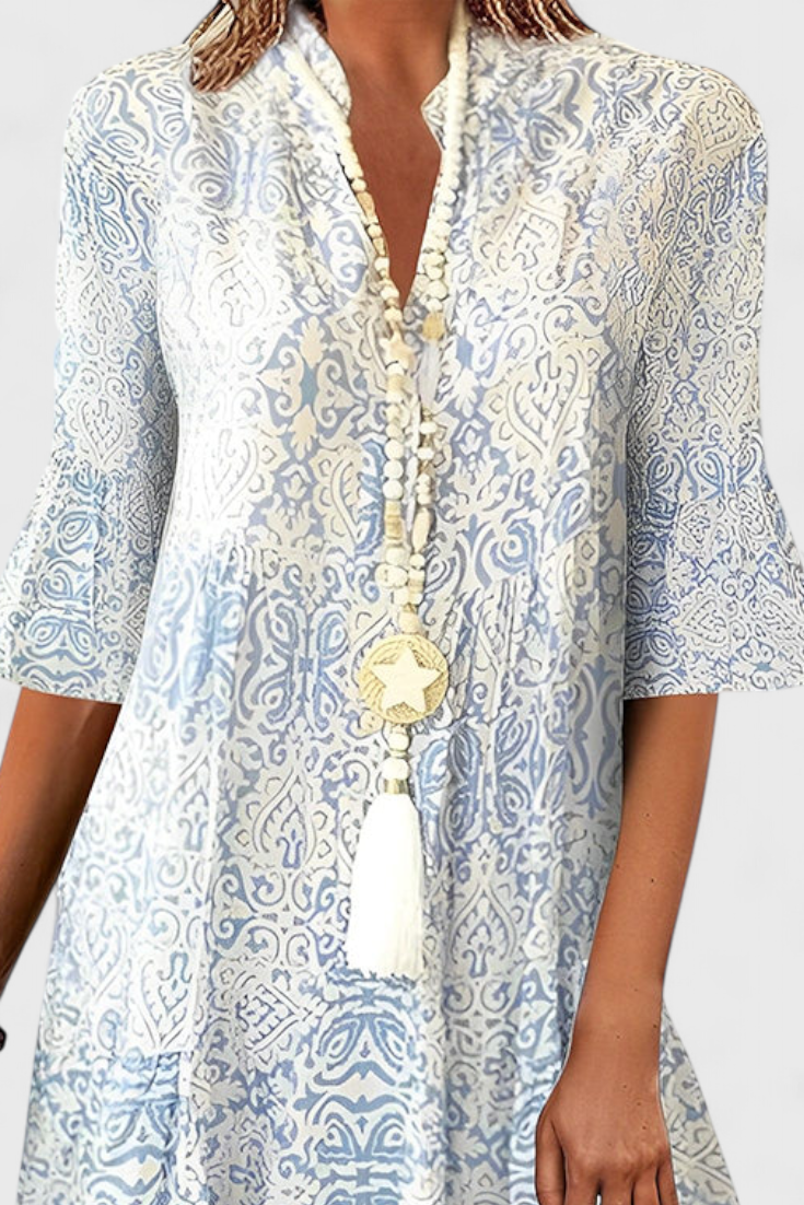 Zarahilde Vestido Elegante con Estampado Sofisticado