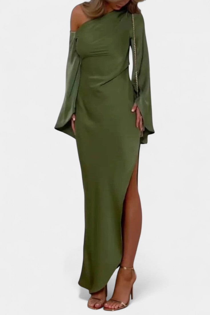 Keisha Vestido Maxi Asimétrico de Un Hombro