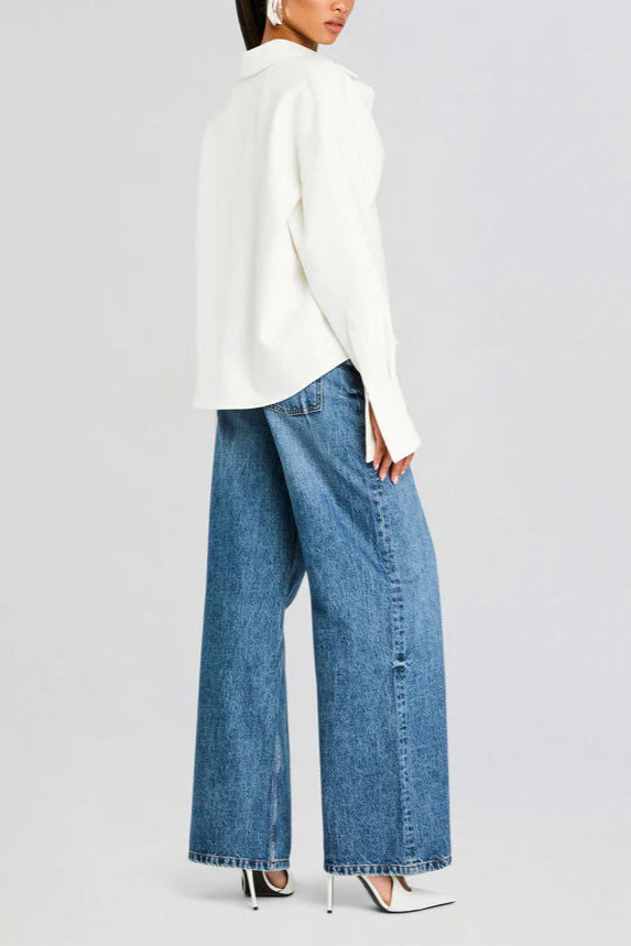 Grace Camisa de Botones Draped