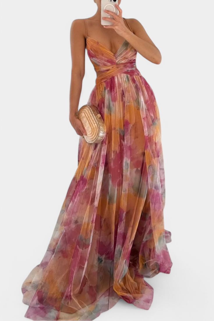Ingrid Vestido Maxi Floral con Escote en V