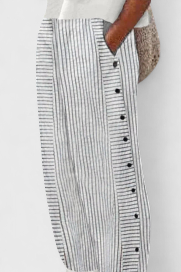 Isoldean Pantalones Cortos de Verano a Rayas