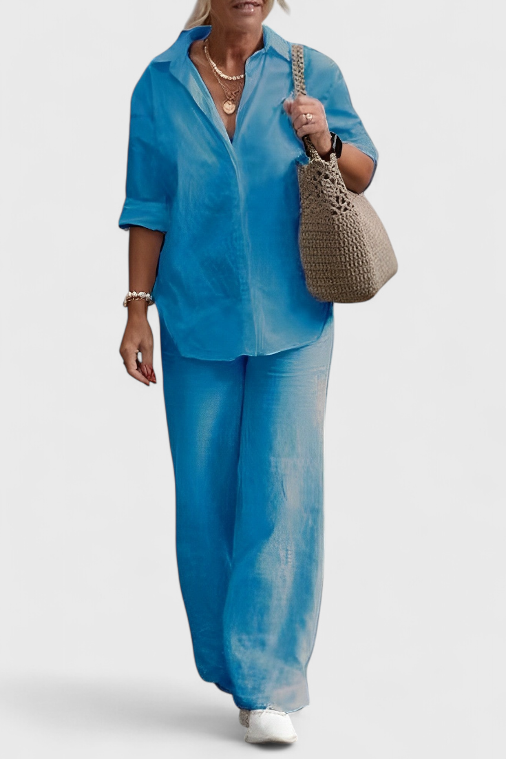 Skye Conjunto de Dos Piezas en Lino y Algodón con Silueta Relajada