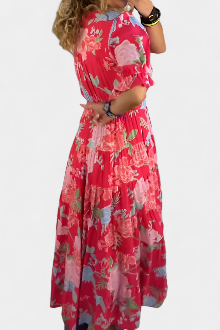 Lina Vestido Floral con Escote en V
