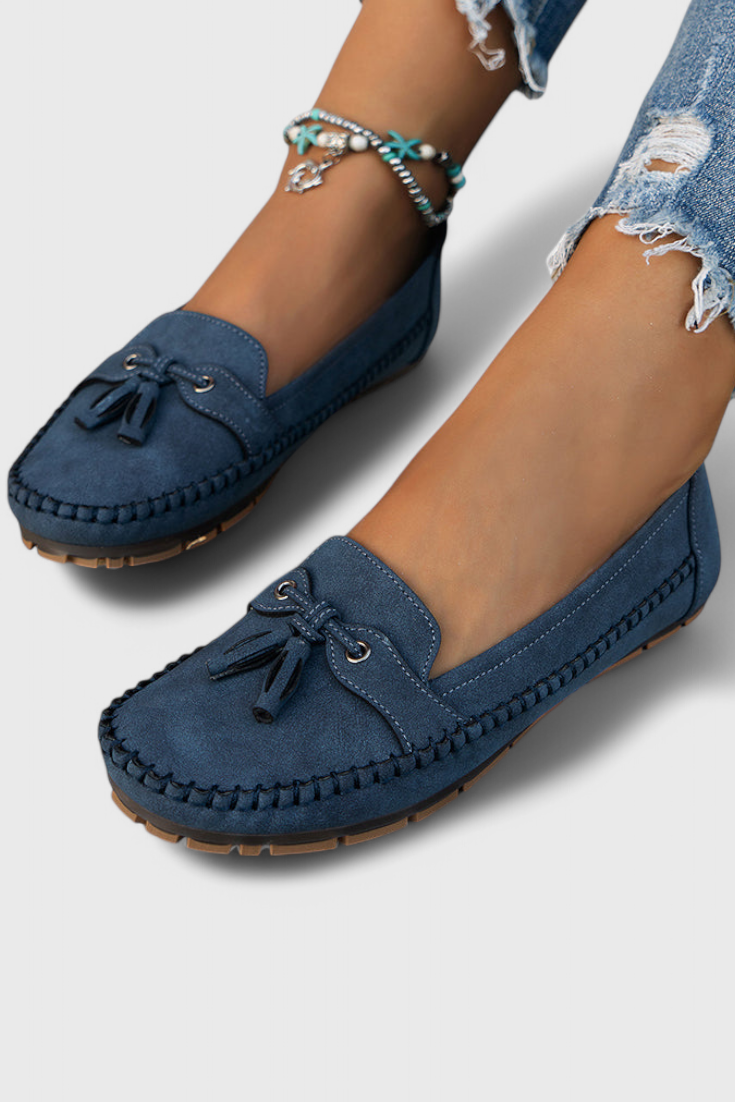 Peony Mocasines de Suede Clásicos con Borlas