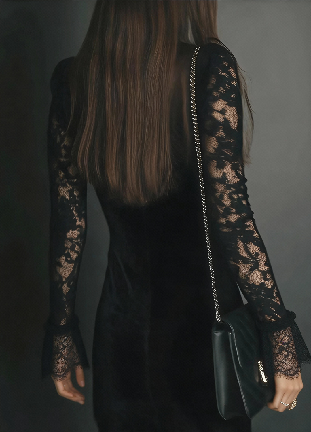 Luna – Vestido Mini de Terciopelo con Encaje