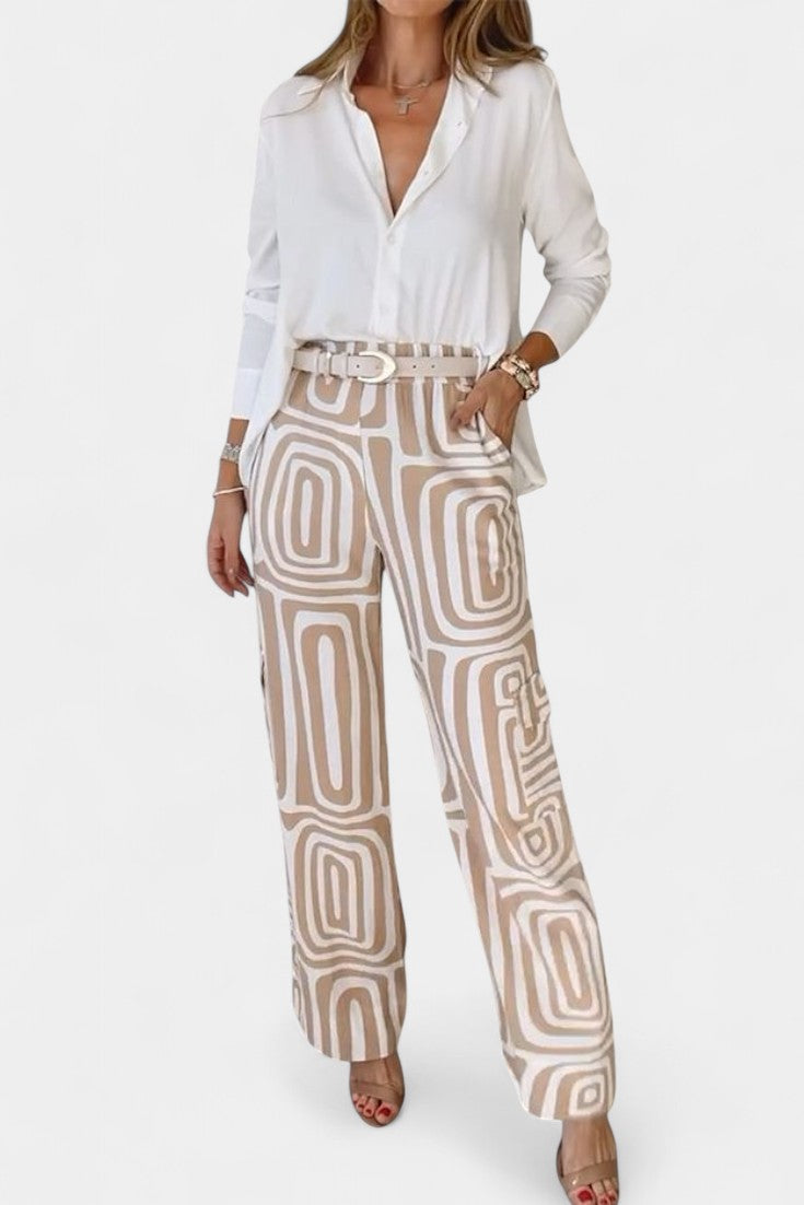 Calla Conjunto de Dos Piezas de Manga Larga