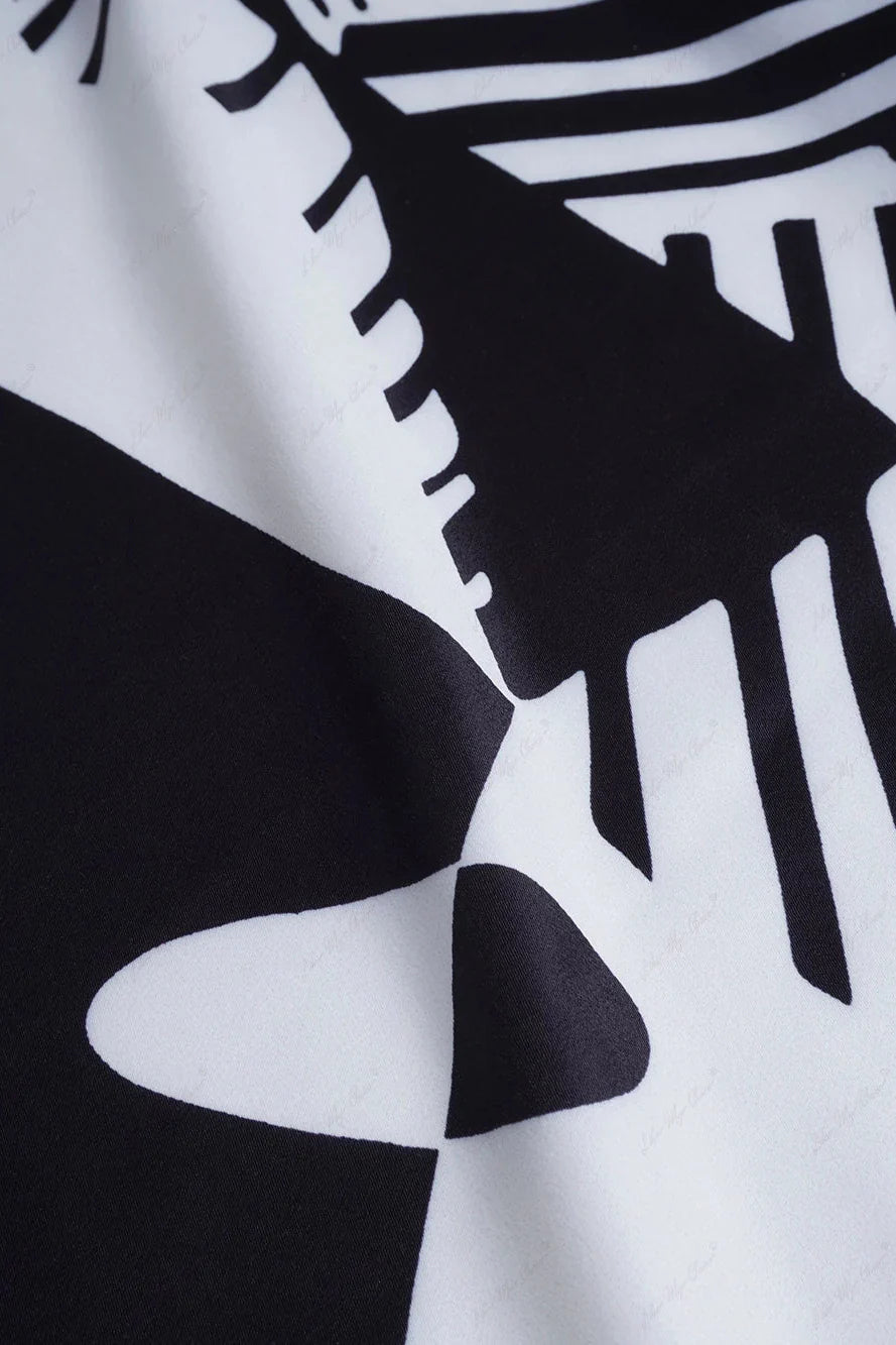 Basilisa Conjunto de Pierna Ancha con Estampado de Grafiti