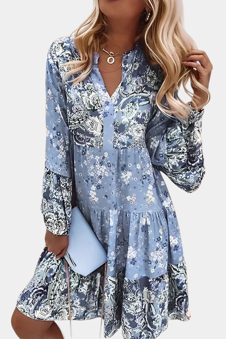 Vera Vestido Mini A-Line Floral Boho