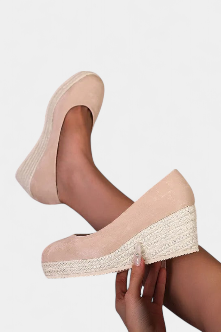 Laupa Zapatos de Plataforma con Suela Trenzada Estilo Espadrille