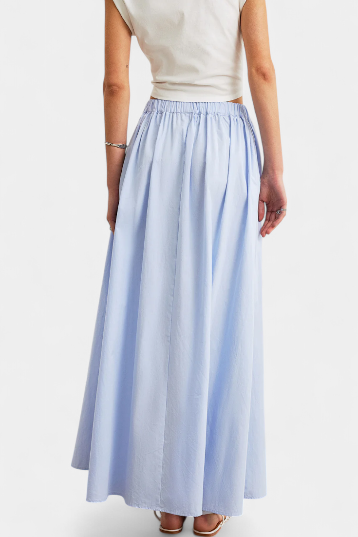 Yora Falda A-Line de Algodón con Cintura Elástica y Bolsillos