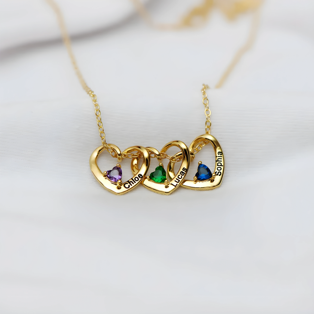 Collar Corazones Entrelazados - A mi Madre