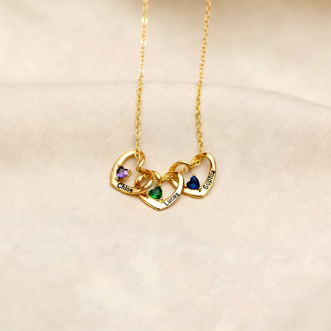 Collar Corazones Entrelazados - A mi Madre