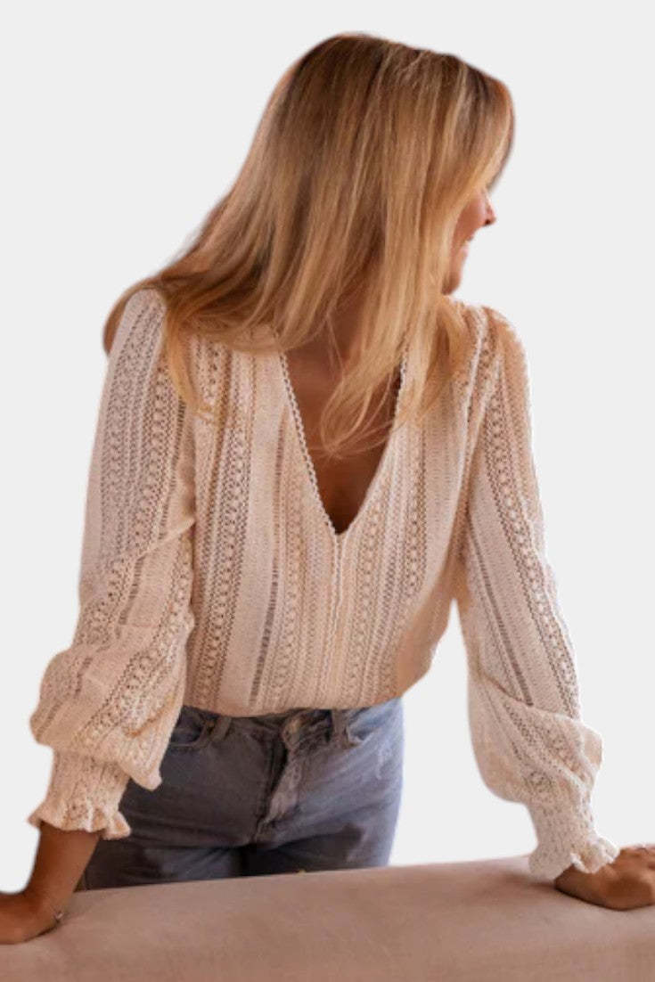 Emery Blusa de Encaje de Crochet