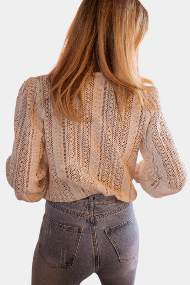 Emery Blusa de Encaje de Crochet