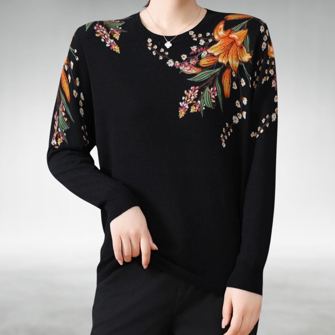 Maravella™ Suéter Elegante de Punto Floral