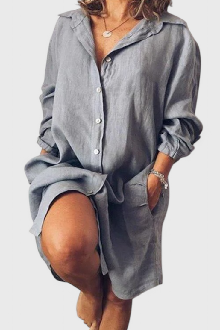 Marlene Vestido Camisa Lino Longline