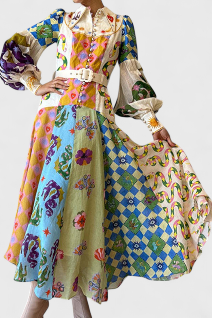 Natasha Vestido Midi Elegante Fit-and-Flare