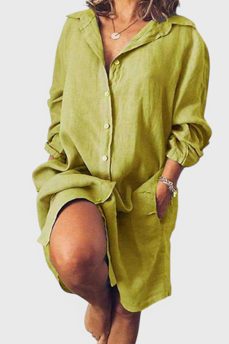 Marlene Vestido Camisa Lino Longline