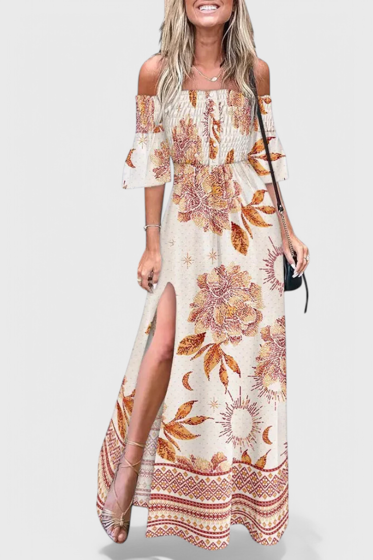 Giulia Vestido Maxi Floral Off-Shoulder