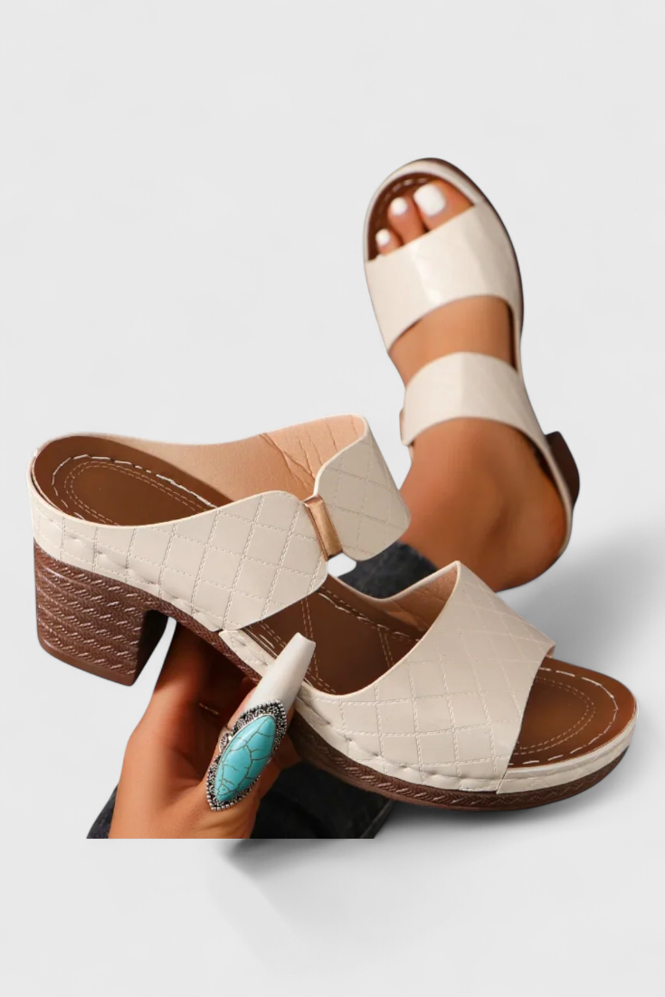 Tess Sandalias de confort ortopédico con tacón bloque