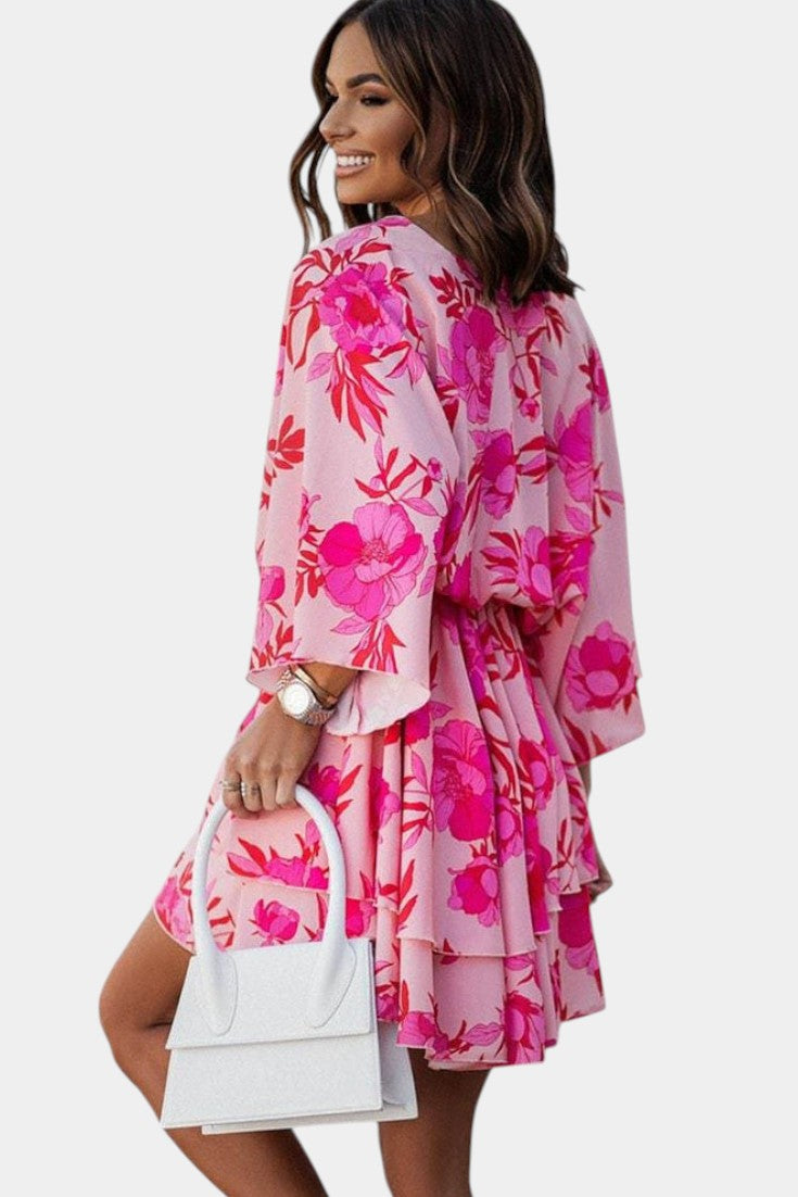 Eliza Vestido Mini con Nudo Frontal y Volantes