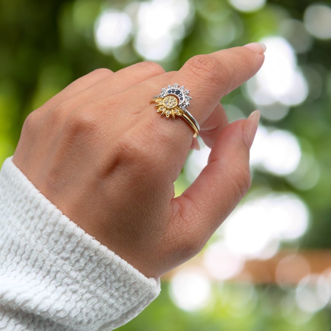 Set de dos Anillos Celestiales - Sol & Luna