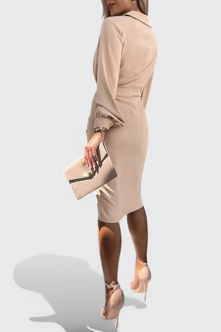 Lillian Vestido Midi con Detalle Cortado