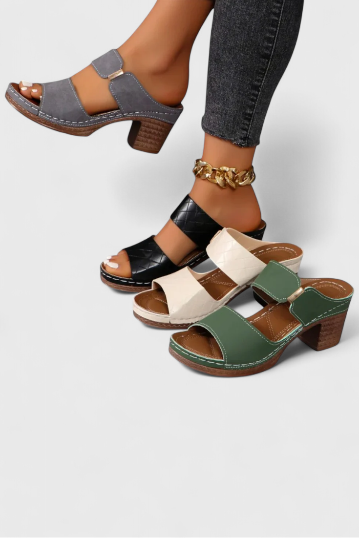 Tess Sandalias de confort ortopédico con tacón bloque