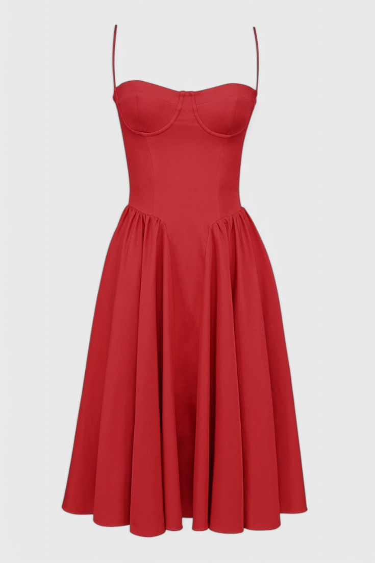 Felicity Vestido Midi Corsé Sin Mangas