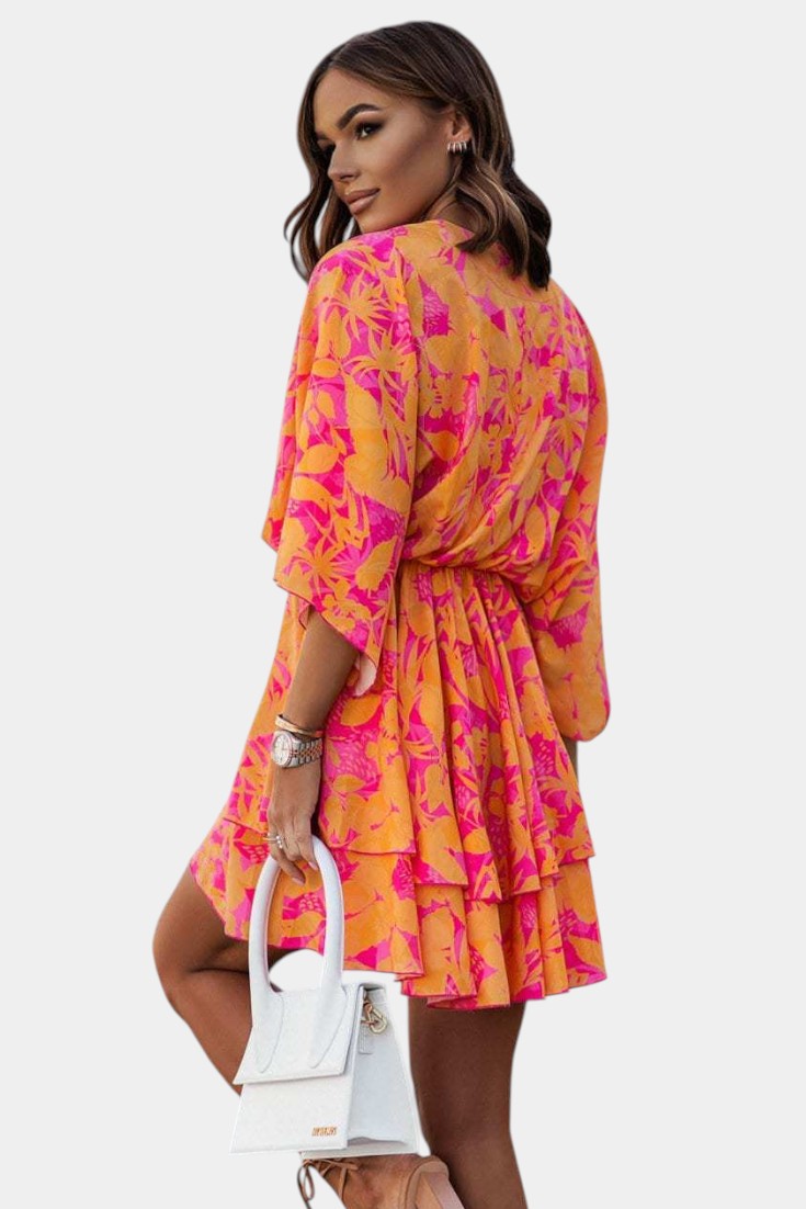 Eliza Vestido Mini con Nudo Frontal y Volantes