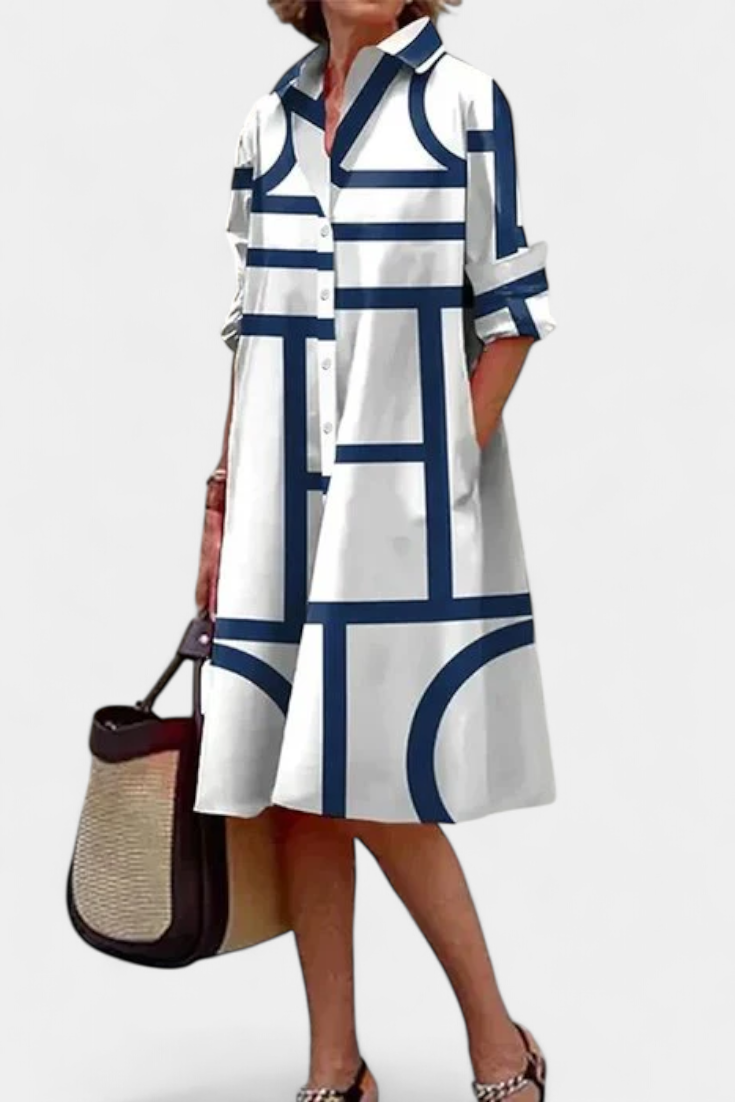 Larissa Vestido con Estampado Geométrico