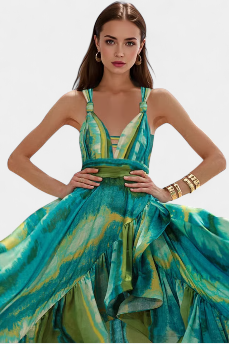 Ahria Bañador Entero Estampado con Escote en V y Cubresol