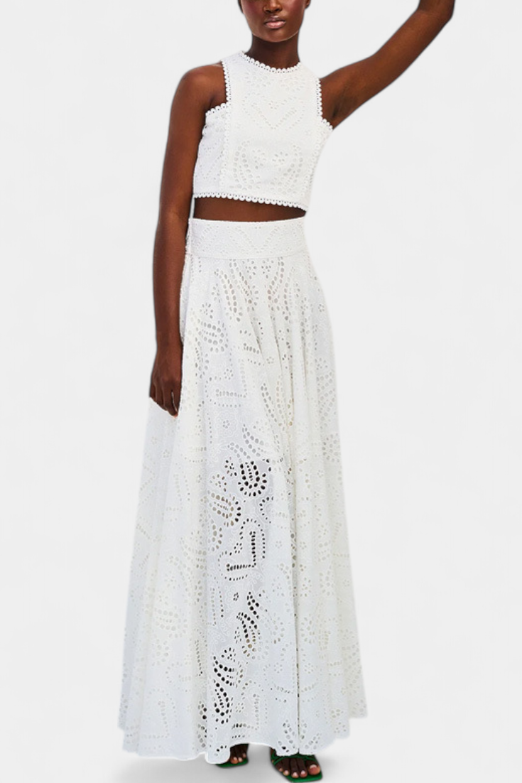 Danitza Conjunto Romántico de Encaje Floral Calado