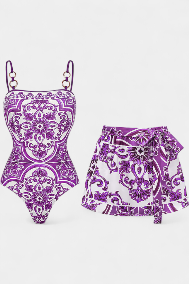 Ahria Conjunto de Traje de Baño de Una Pieza Floral