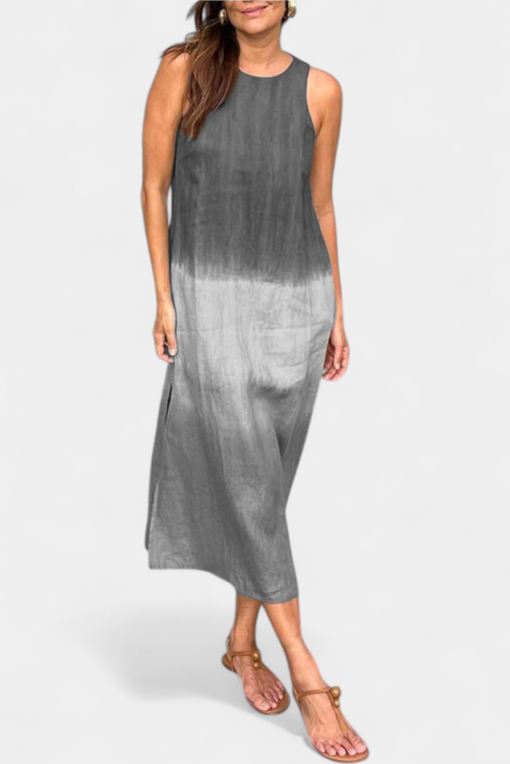 Taerra Vestido Sin Mangas con Estilo Tie-Dye en Degradé