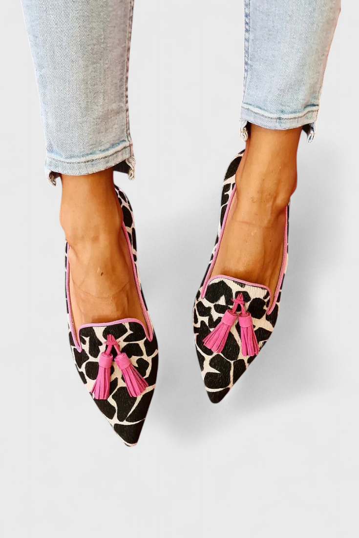 Fermina Loafers Elegantes con Punta Afilada y Diseño Bicolor