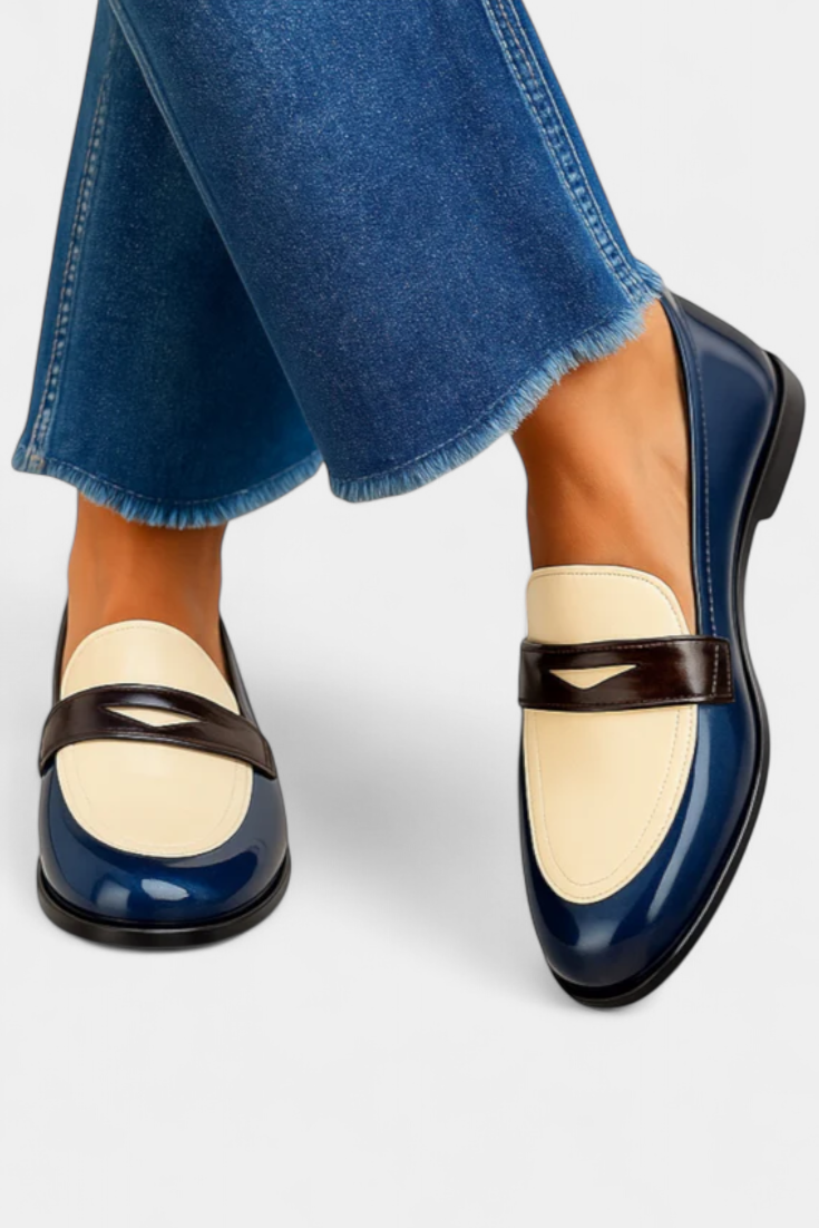 Claudia Mocasines Bicolor de Estilo Atemporal