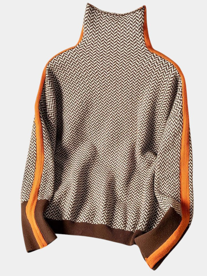 Vera Cuello Alto con Costuras a Rayas