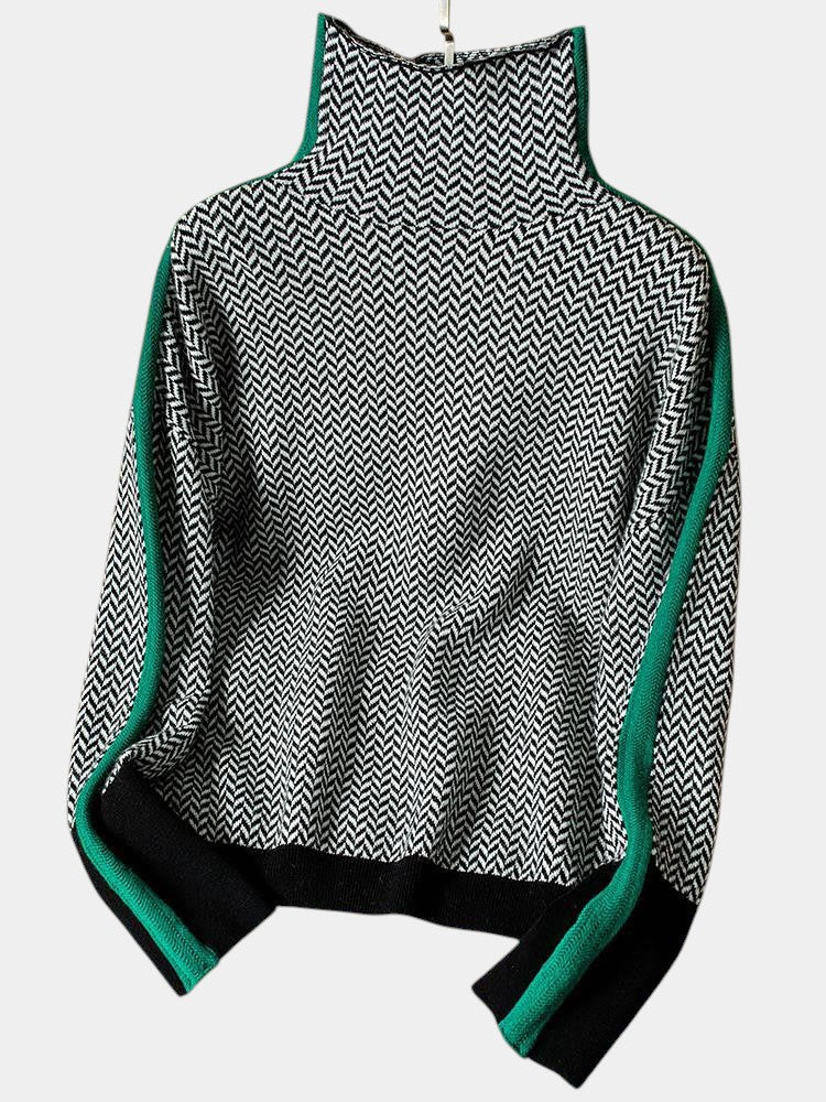 Vera Cuello Alto con Costuras a Rayas