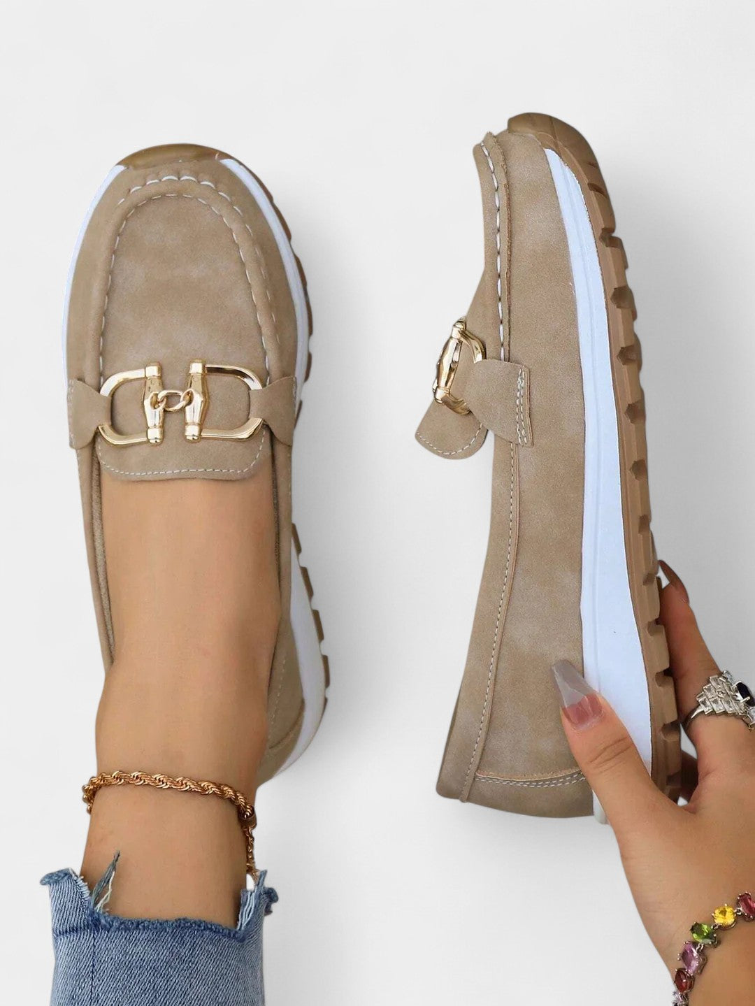 Ellie Mocasines Planos con Hebilla