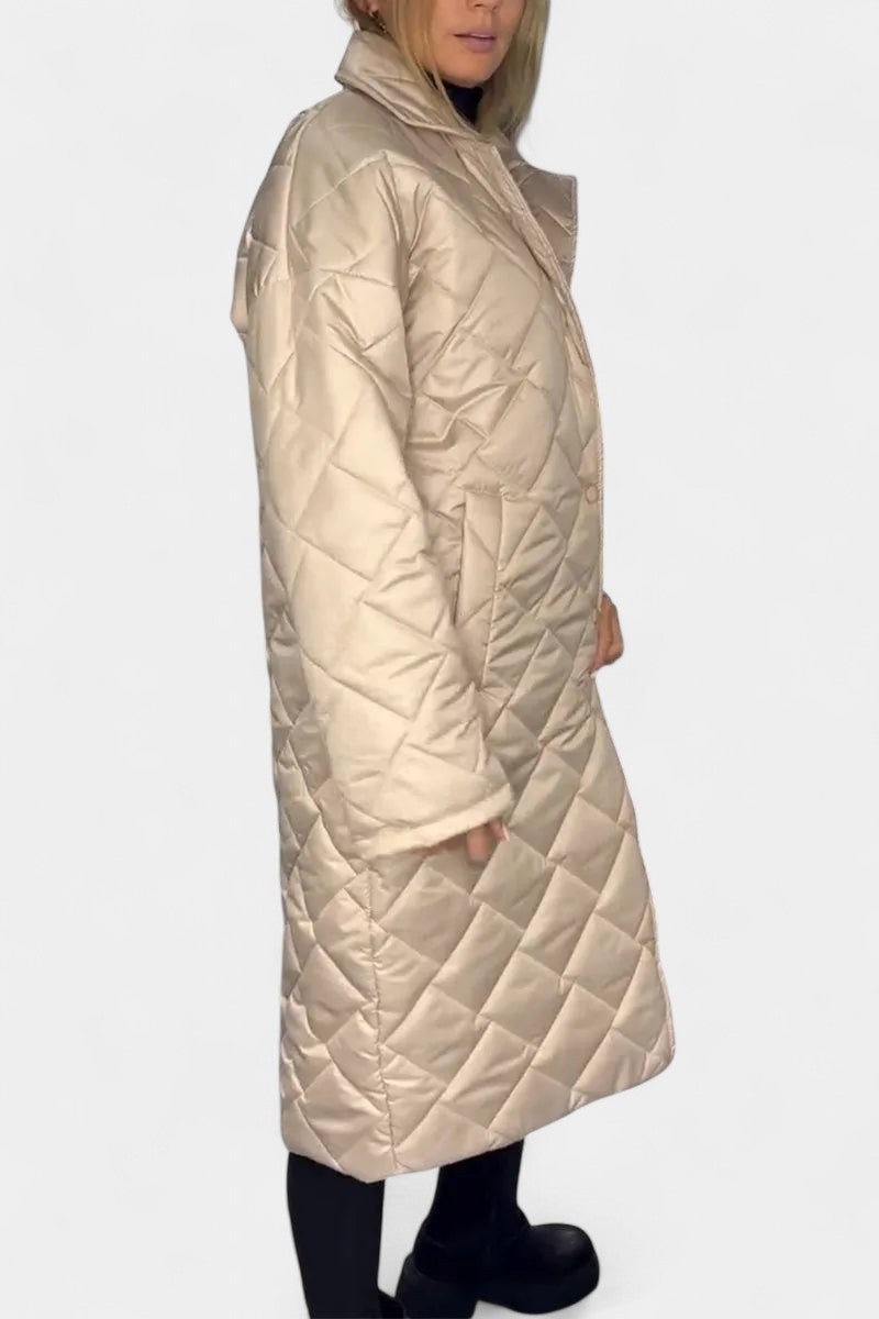 Ofira Abrigo Acolchado Reversible con Forro de Leopardo