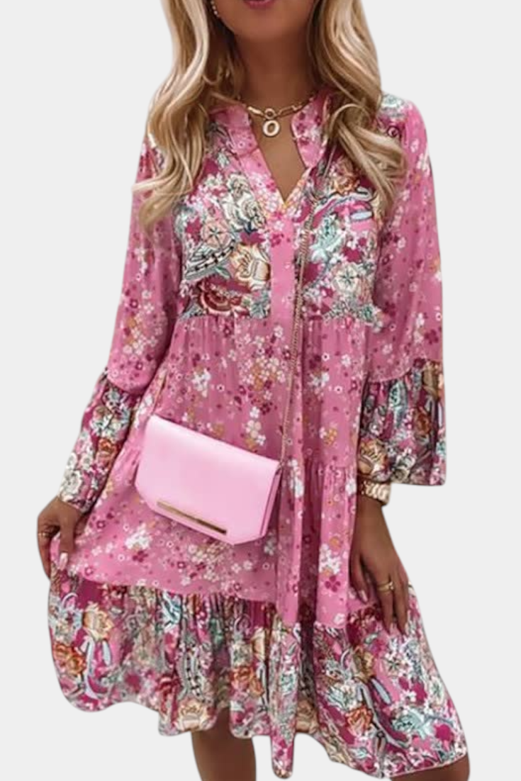 Vera Vestido Mini A-Line Floral Boho
