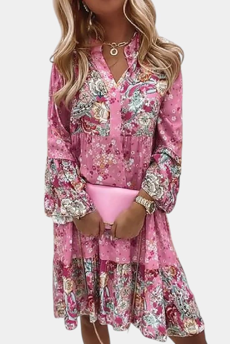 Vera Vestido Mini A-Line Floral Boho