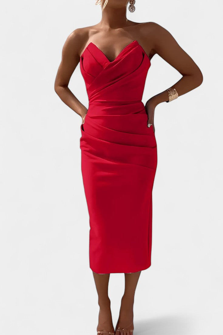 Iveta Vestido Sin Tirantes y Sin Espalda